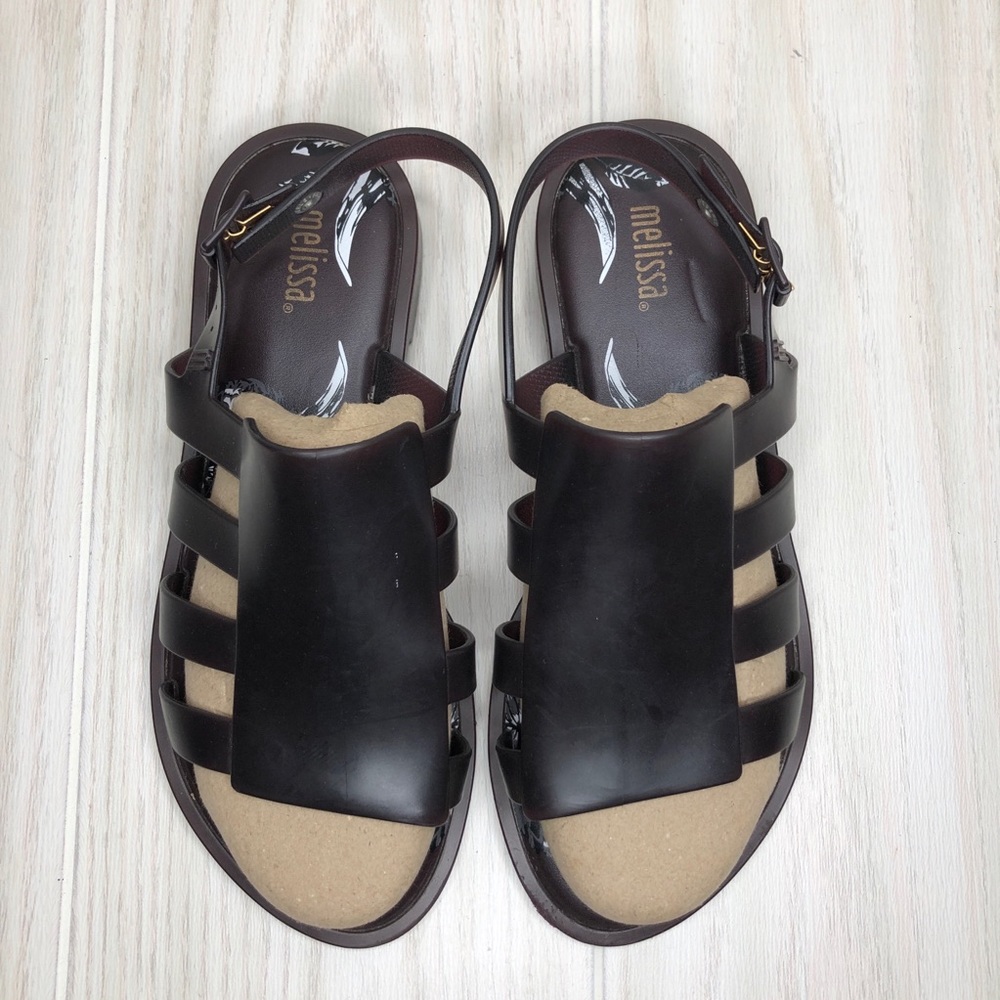 Melissa Black Strappy Flat Sandals